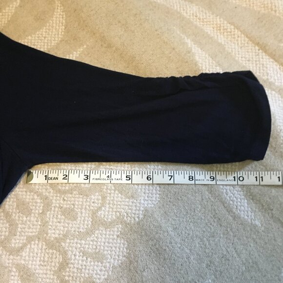 Dark Navy Blue Open Waterfall Cardigan With Pintuck Blue Animal Print Tank Top - Picture 16 of 16